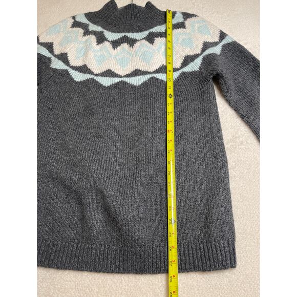 Banana Republic Women's Preppy Gorpcore Knit Tick Chunky Diamond Sweater Gray M - Picture 7 of 8